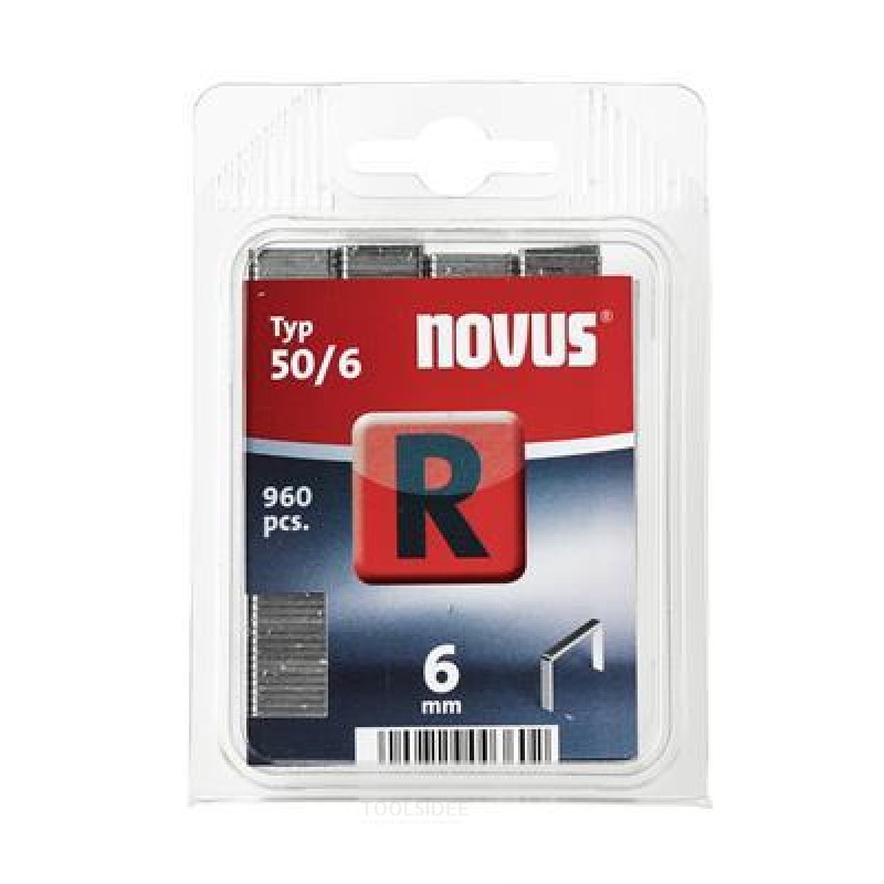 Novus häftklammer med platt tråd R 50 / 6mm, 960 st.