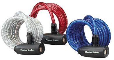 MasterLock 3 Kabelschlösser, Stahl, 1,8m, O8mm, RGB