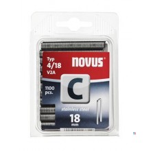Novus Agrafes à Dos Fin C 4/18mm, 1100 pcs. acier inoxydable