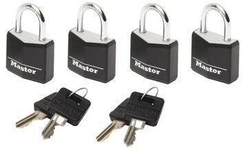 MasterLock 4 hänglås, 20mm, O3mm, alu, svart