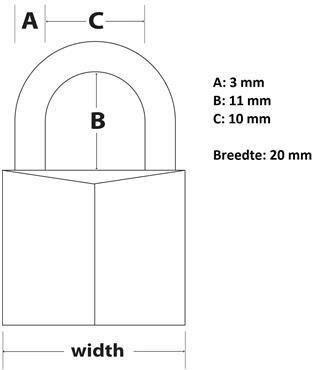 MasterLock 4 hänglås, 20mm, O3mm, alu, svart
