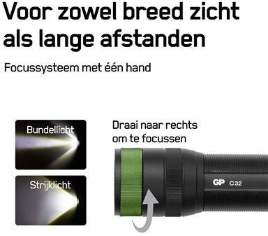 GP Flashlight C32 300lumen 3X AAA