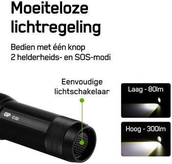GP Flashlight C32 300lumen 3X AAA