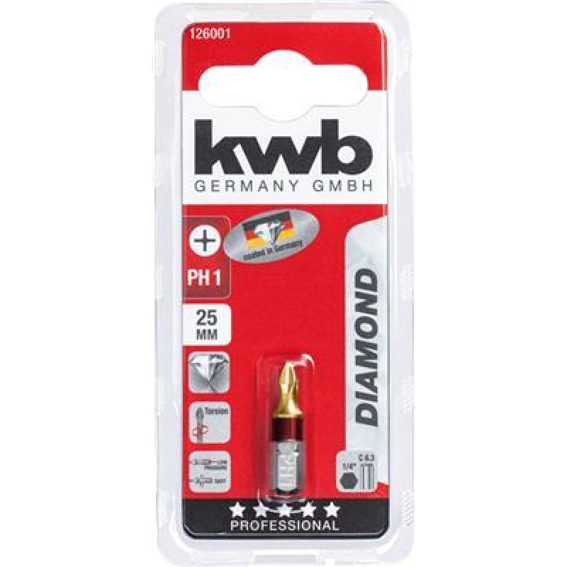 KWB Bit 25mm Diamond Ph 1-kort