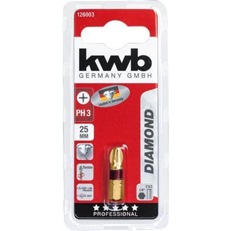 KWB Bit 25mm Diamond Ph 3 Card
