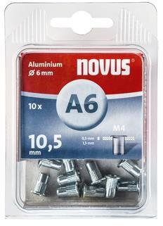 Novus Blindnitmutter M4 X 10,5 mm, Alu S, 10 st.