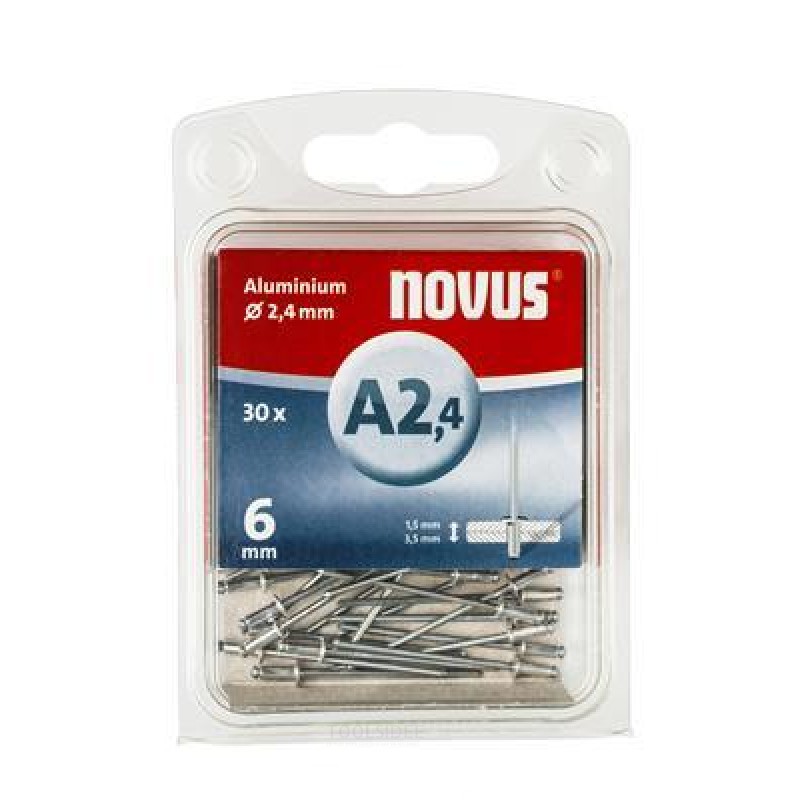 Novus Blind niitti A2,4 X 6mm, Alu SB, 30 kpl. Novus Blind niitti A2,4 X 6mm, Alu SB, 30 kpl.