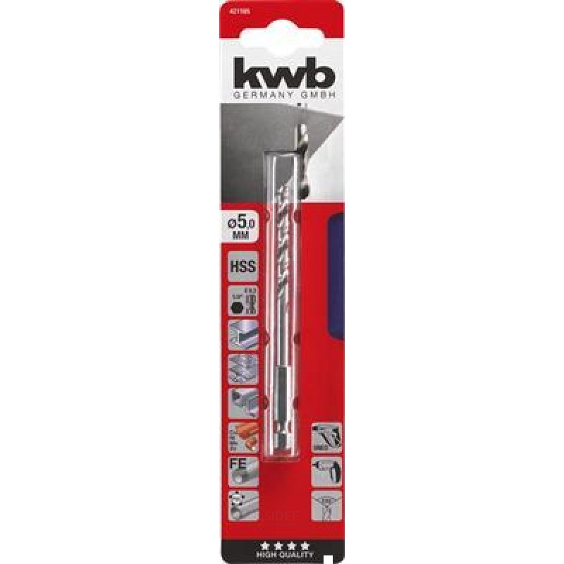 KWB Hss Pora 1-4 6-reuna, 5 mm Zb KWB Hss Pora 1-4 6-reuna, 5 mm Zb