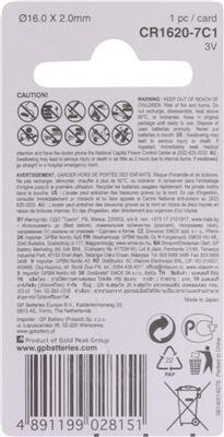 GP CR1620 Litium-knappcell 3V 1 st