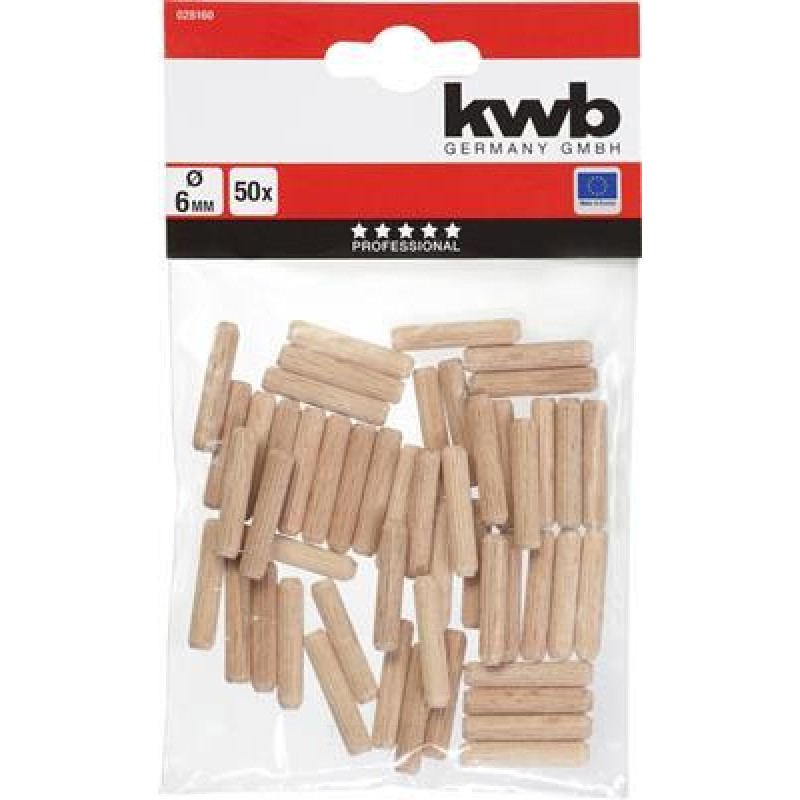 KWB 50 Wooden dowels 6mm Zb