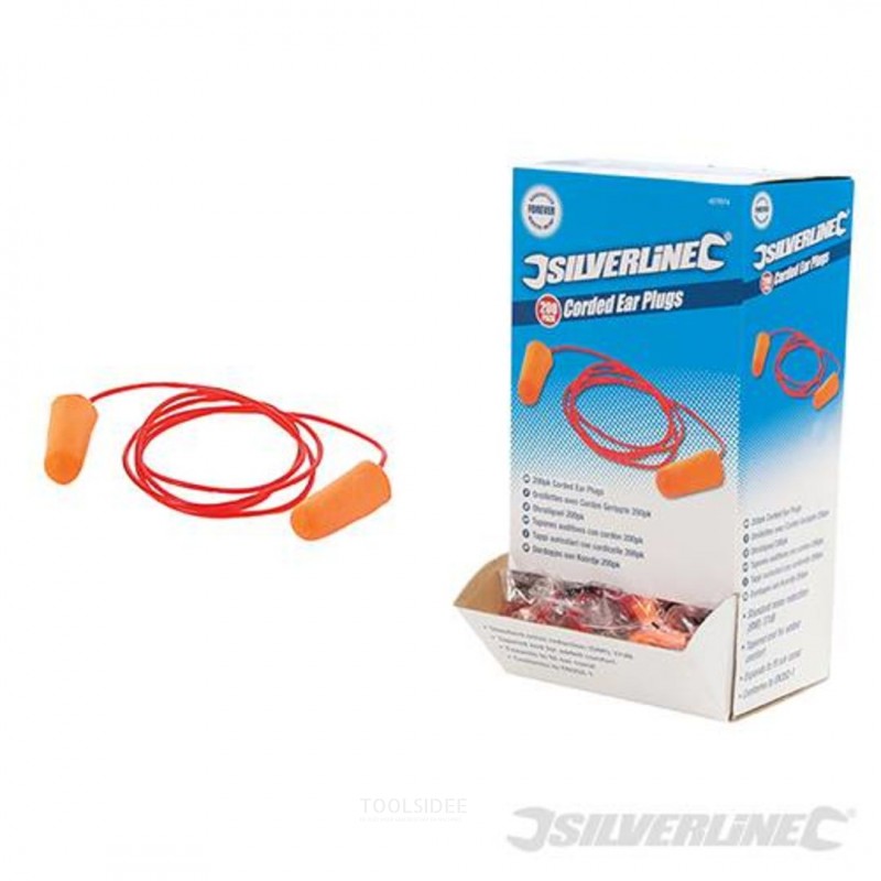 Silverline earplugs with cord snr 37 db packed per pair