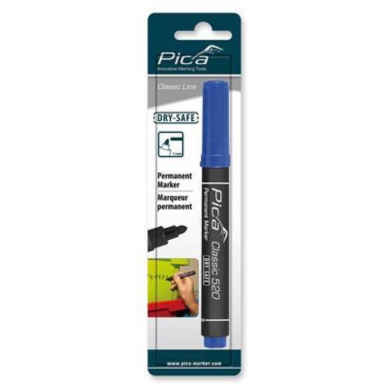 Pica 520/41 Perm. Marker 1-4mm round blue, blister