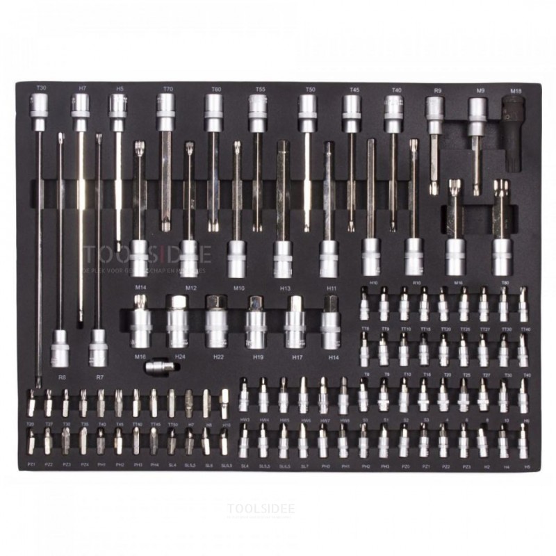 Black Line 232 Piece Filled Tool Trolley With Door and Foam Inlays