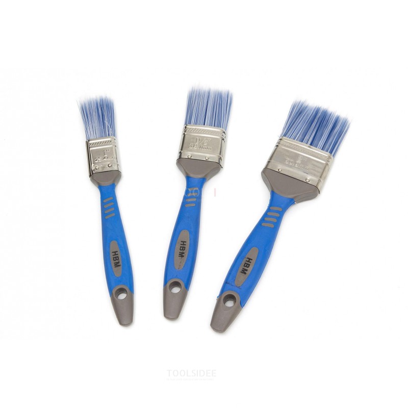 HBM 3 Piece High Quality Synthetic Paint Brush Set