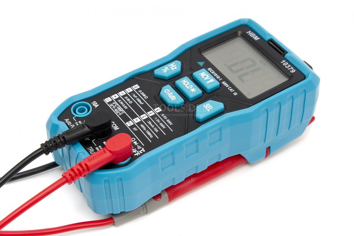 HBM profesjonelt digitalt multimeter med kabelfinderfunksjon og LED -belysning “ Modell 2