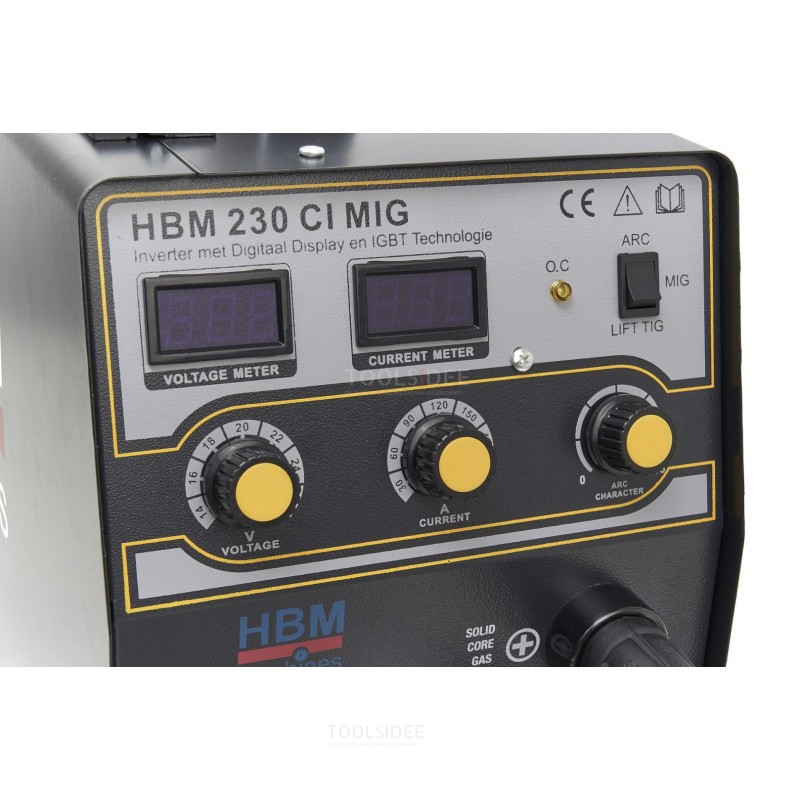 HBM 230 CI MIG Inverter met Digitaal Display en IGBT Technologie