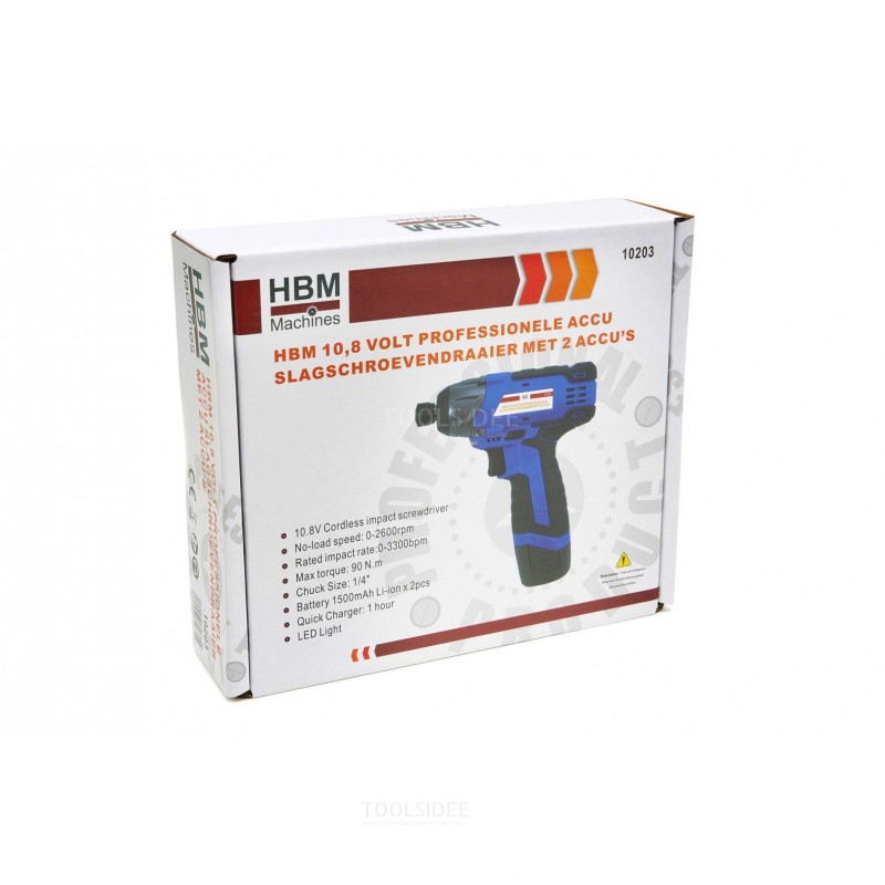 HBM 10.8 Volt Professional Cordless Impact Driver With 2 Batteries