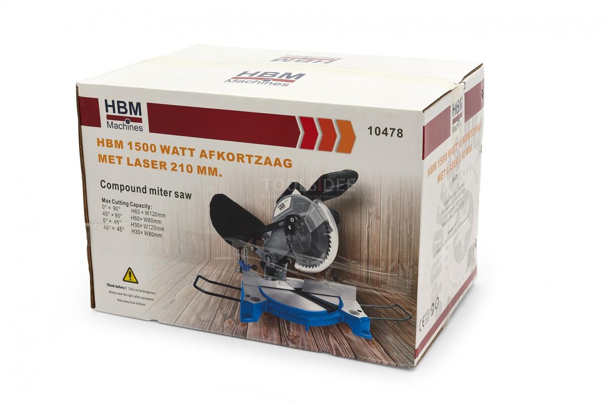 Troncatrice HBM 1500 Watt con laser 210 mm.