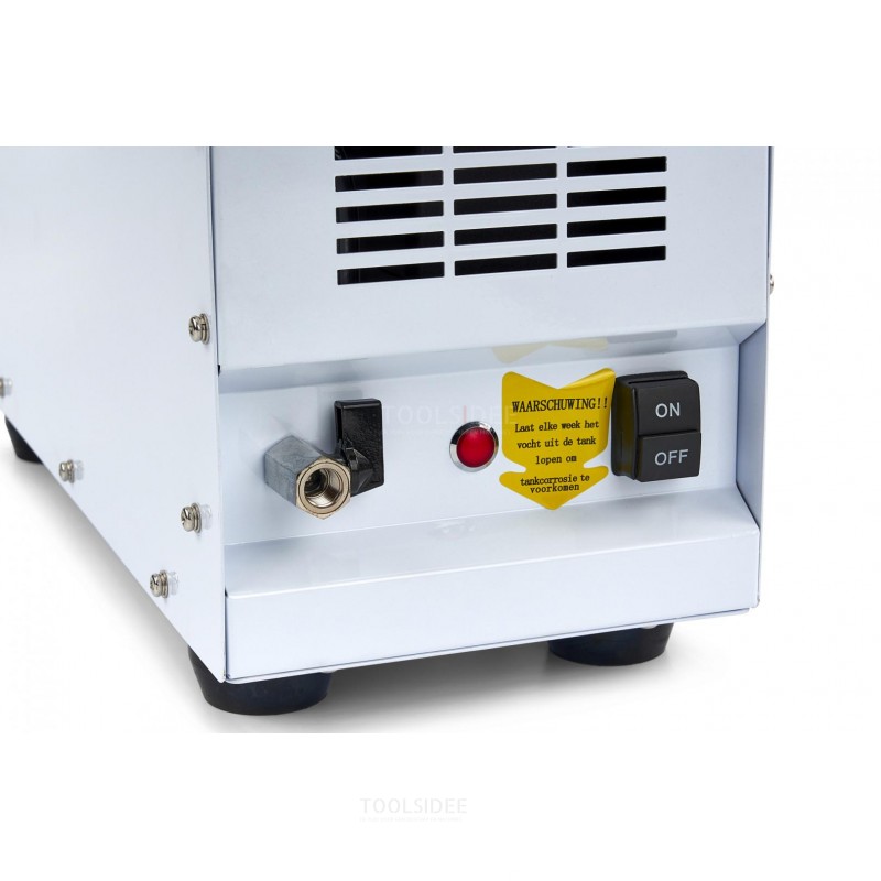  HBM 1 PK Professional hiljainen kompressori 1 ja 6 litran säiliöllä, mukaan lukien ilmaletku ja maaliruisku