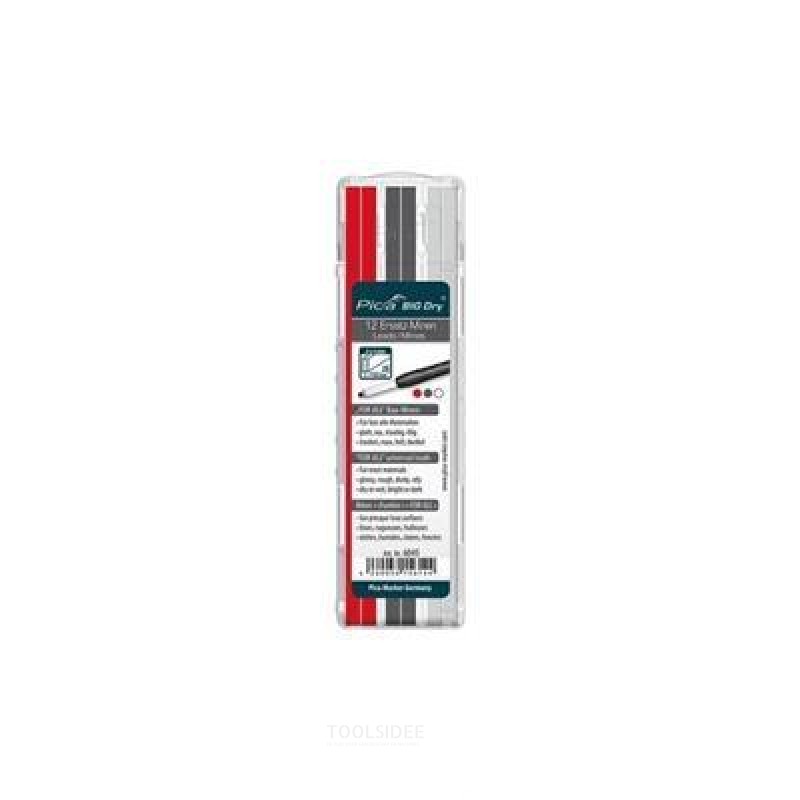Pica 6045 BIG Dry Recharge rouge, graphite, blister blanc