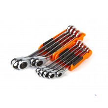 Set Chiavi Combinate A Cricchetto - 9 Pezzi Con Testa Flessibile Shall