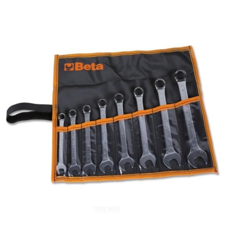Beta 8-piece set of combination wrenches with thin jaws