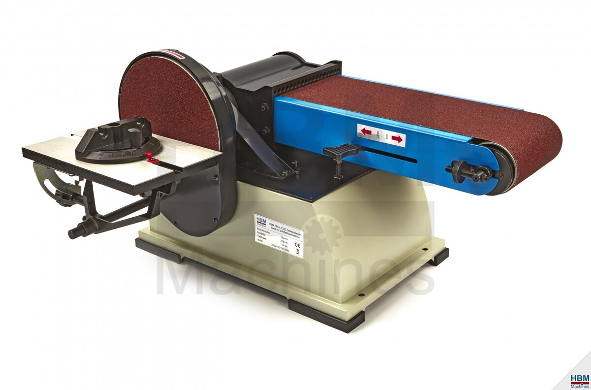 HBM 150 x 1220 profesjonell belte- og diskslipemaskin