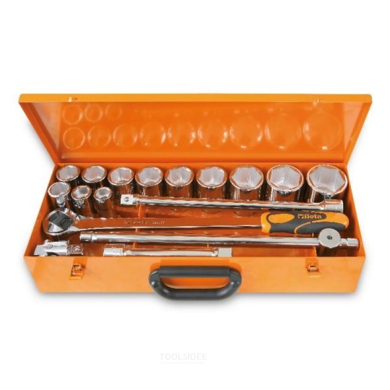 Beta 12 hexagon socket wrenches and 5 accessories in sheet steel box