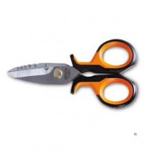 Beta electrician's scissors with graduated reamer in pouch