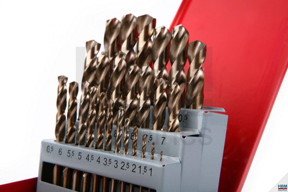 HBM 1-13 x 0,5 HSS - 5% koboltborrbitsett HBM 1-13 x 0,5 HSS - 5% koboltborrbitsett
