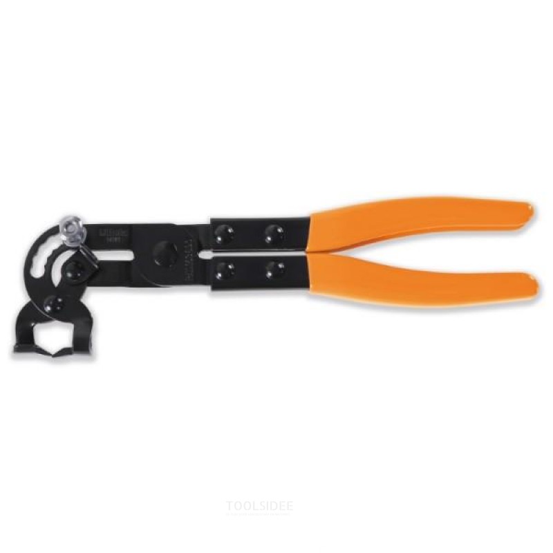 Beta upholstery pliers with articulated head and adjustable claws