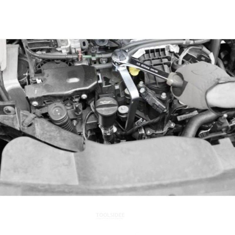 Beta böjd skiftnyckel för att ta bort eller installera plasthållaren på Ford Peugeot Citroën oljefilter Motorer: TDCi-HDi