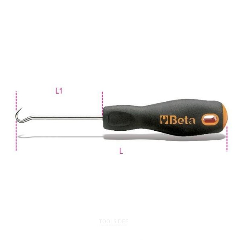 Beta mechanics precision hook, curved end, with handle