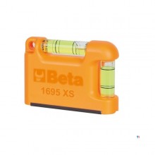 Beta pocket spirit level with magnetic V-shaped housing made of profiled aluminum 2 unbreakable vials Accuracy: 1mm/m