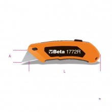 Beta universal knife with extendable blade, supplied with 5 extra blades