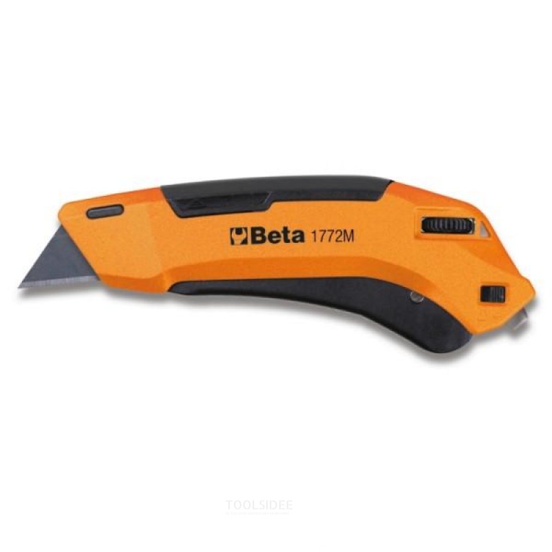 Beta safety knife with retractable cutting blade, supplied with 3 extra cutting blades
