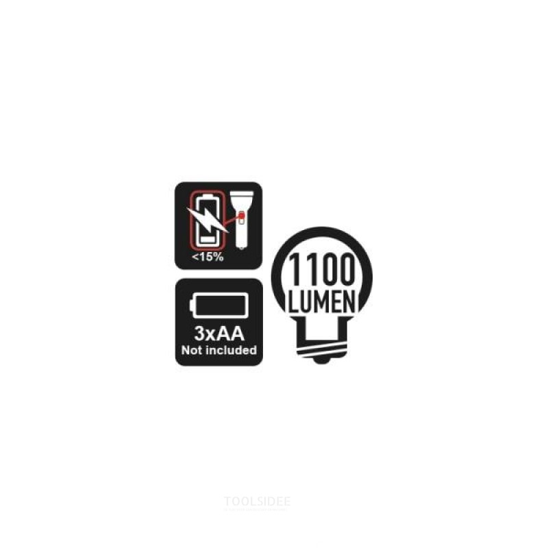 Lampe de poche à LED ultra lumineuse Beta, en aluminium anodisé robuste, jusqu'à 1 100 lumens