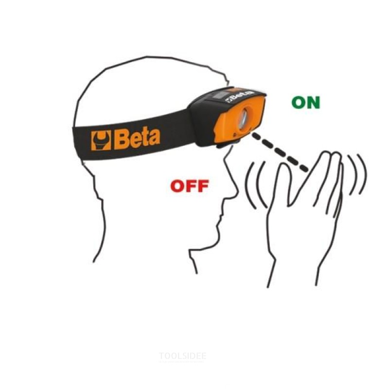 Beta lED headlamp, double light setting, with contactless ON/OFF sensor