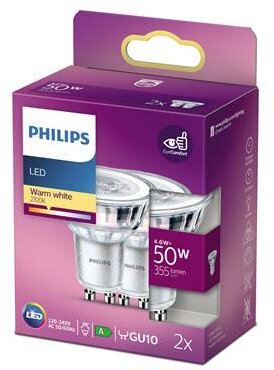 Philips LEDClassic 50W GU10 WW 36D ND 2 pezzi