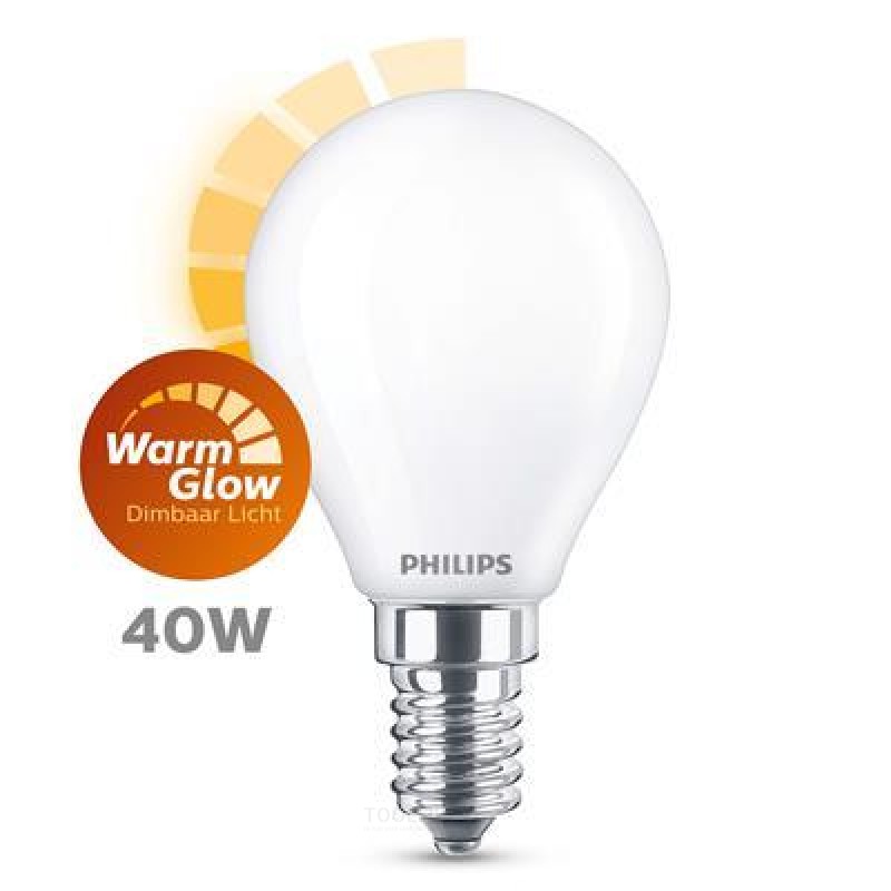 Philips LED clásico 40W P45 E14 CL WGD90