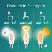 Philips LEDClassic SSW 40W B35 E14 WW CL ND 1pc Philips LEDClassic SSW 40W B35 E14 WW CL ND 1pc
