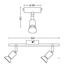 Philips limbali Stab-Röhre Nickel 2x50W 230V Philips limbali Stab-Röhre Nickel 2x50W 230V