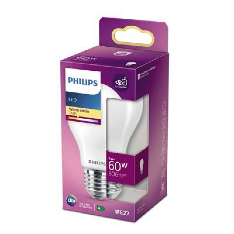 Philips LED-Klassiker 60W A60 E27 WW FR ND RF