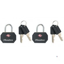 MasterLock 2 TSA padlocks, 32mm, black
