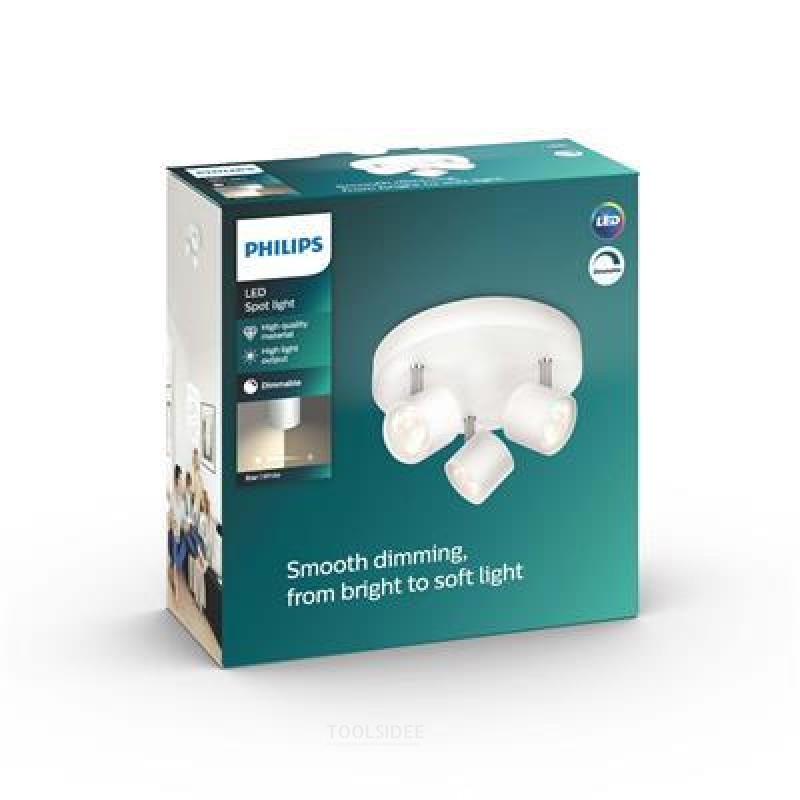 Philips STAR plate spiral white 3x4.5W SELV
