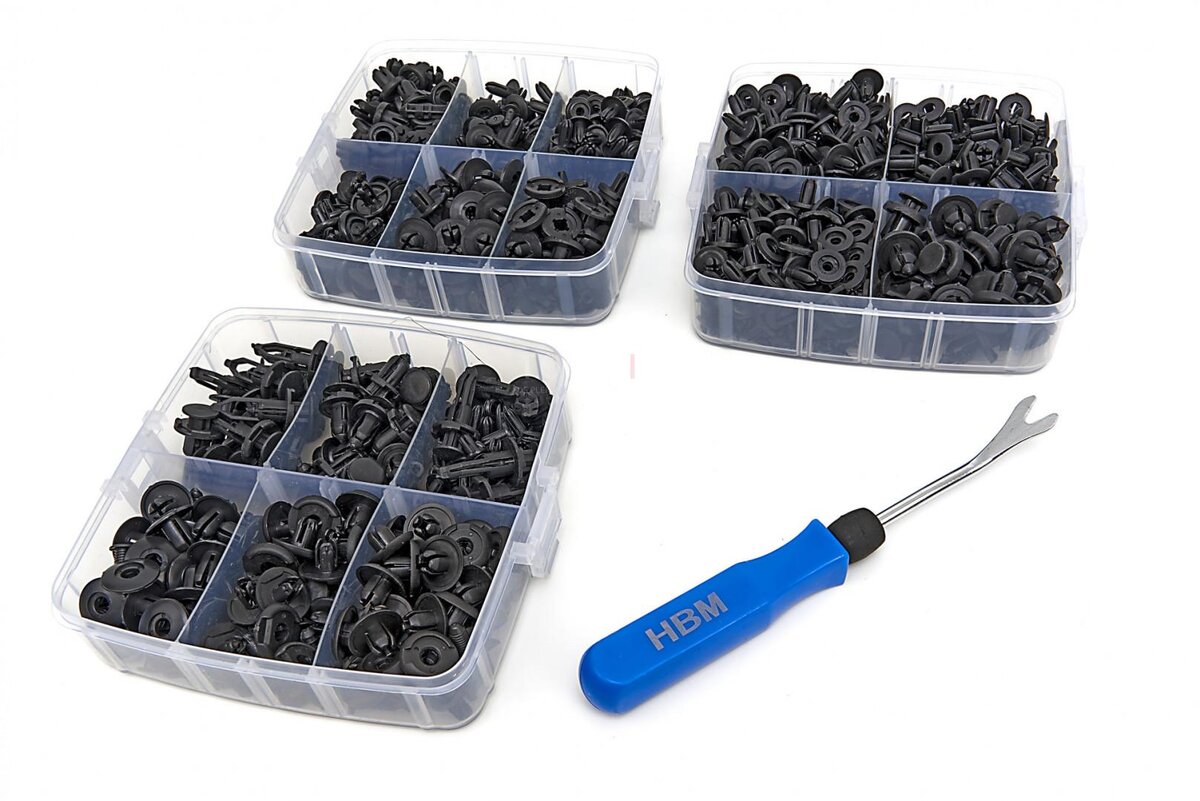 HBM 620 delar universella klädselklämmor och skruvnitar inklusive klädselklämmor