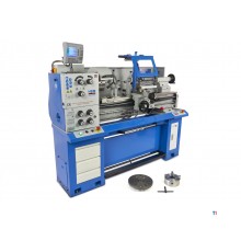 HBM 360 x 1000 industriell metalldreiebenk komplett med stor åpning med 3-akset LCD digitalt avlesningssystem - 400 volt