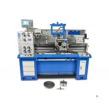 HBM 360 x 1000 industriell metalldreiebenk komplett med stor åpning med 3-akset LCD digitalt avlesningssystem - 400 volt