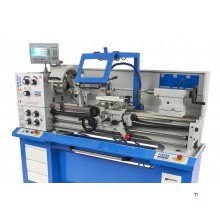 HBM 360 x 1000 industriell metalldreiebenk komplett med stor åpning med 3-akset LCD digitalt avlesningssystem - 400 volt