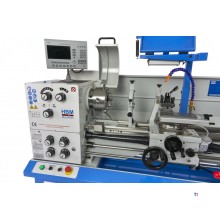 HBM 360 x 1000 industriell metalldreiebenk komplett med stor åpning med 3-akset LCD digitalt avlesningssystem - 400 volt